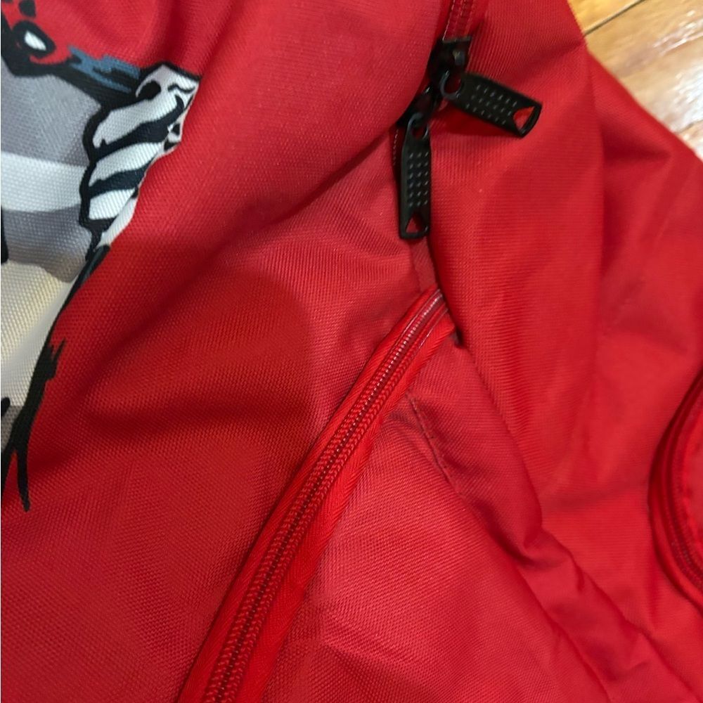 Red Backpack with Graphic Design - Picture 8 of 12